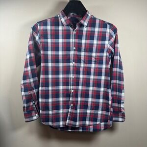 Indian Terrain Mens Large Plaid Checkered Long Sleeve Casual Button Down Shirt